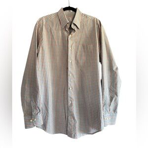 Peter Millar Men’s Large Plaid Button Down Shirt Cotton Classic Fit Coastal Prep